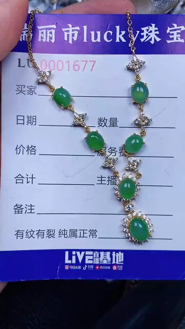 颈饰银S925镶嵌翡翠1677