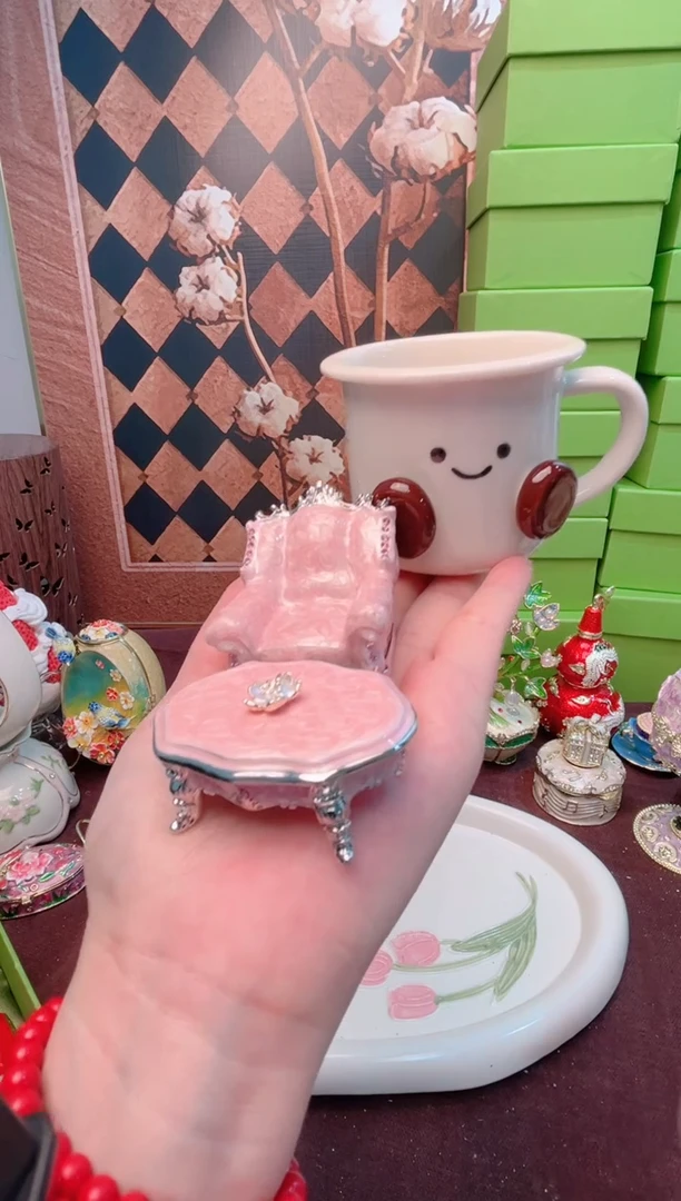 锌合金珐琅彩首饰盒摆件默认微瑕不退不换～