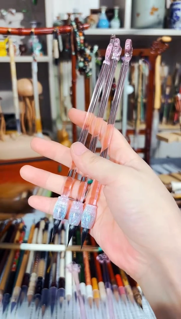 天花板黑尖紫毫琉璃小楷到手一支