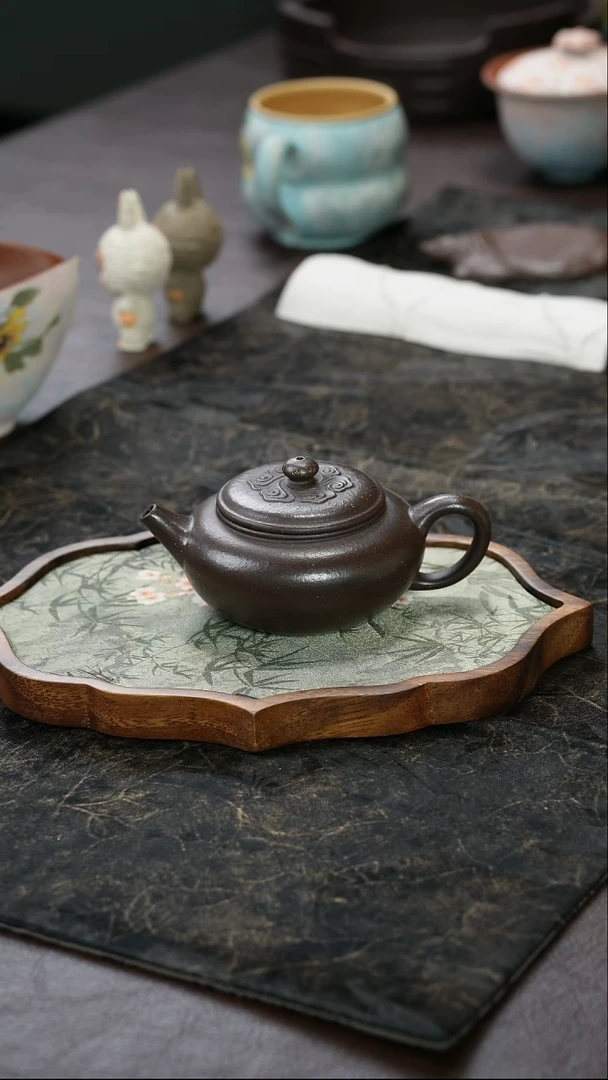 茶杯紫砂九隐茶器紫泥紫砂壶