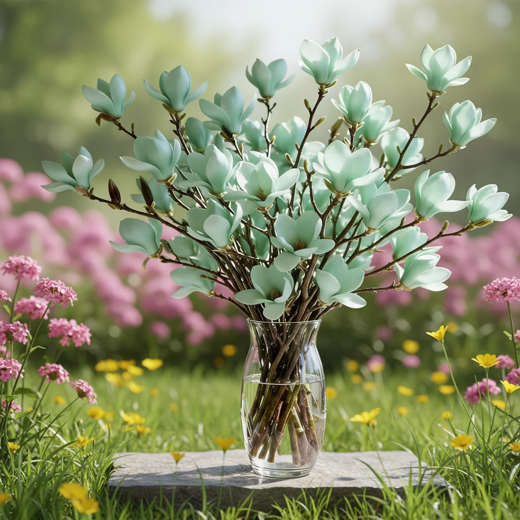 【水培花卉】浓香玉兰鲜枝带花苞遇水开花耐寒浓香花卉绿植好养活