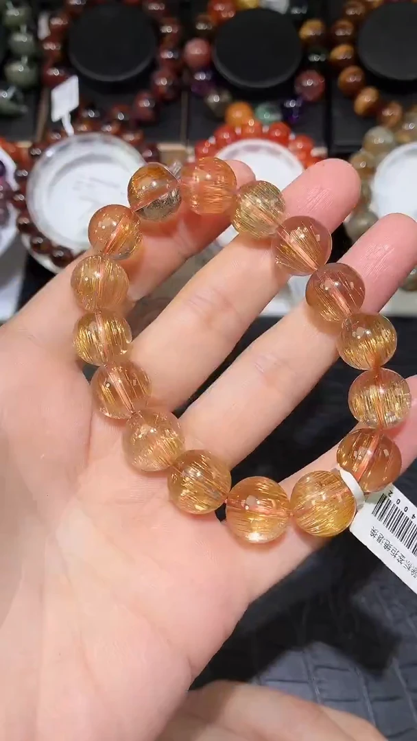 未镶嵌手链水晶金铜发晶单圈手链A14