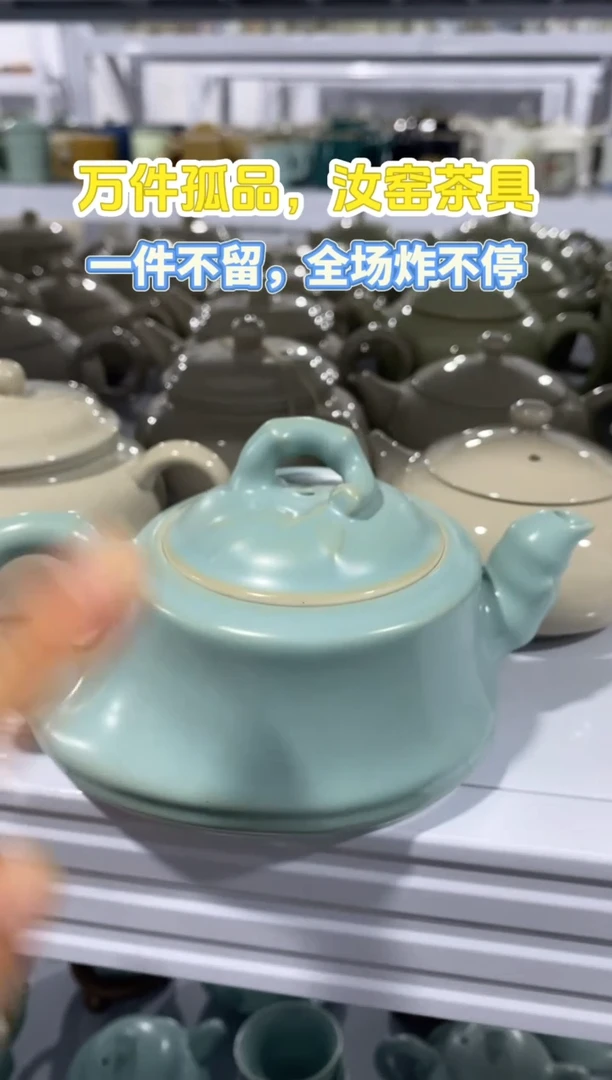 【清！一件不留】汝窑茶壶盖碗茶杯主人杯微矿点