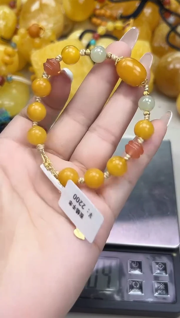 裸石琥珀未镶嵌琥珀蜜蜡手串