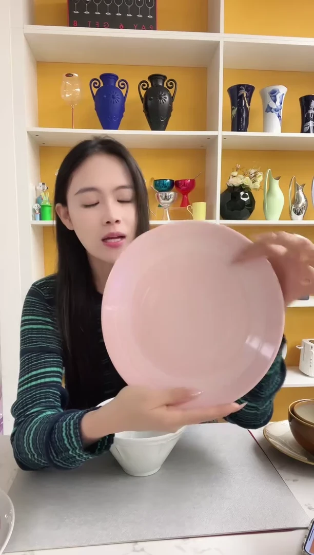 日本进口MS 粉色餐盘25cm