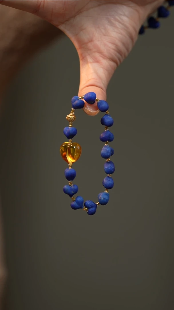 18K金镶嵌青金石手链青金石手串