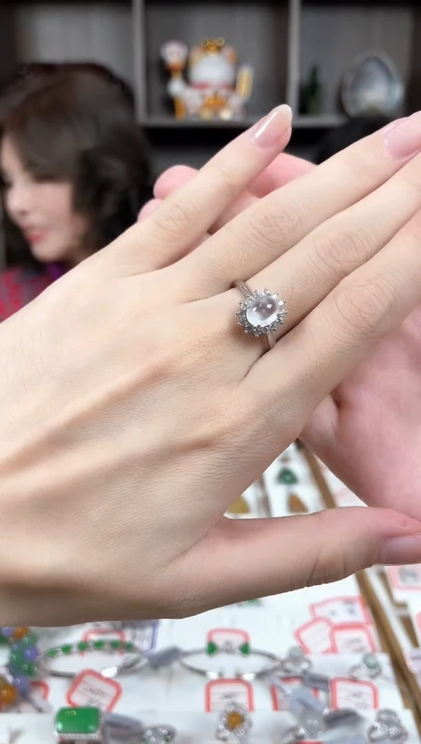 【闪购商品】翡翠戒指银S925镶嵌宝妈珠宝精选