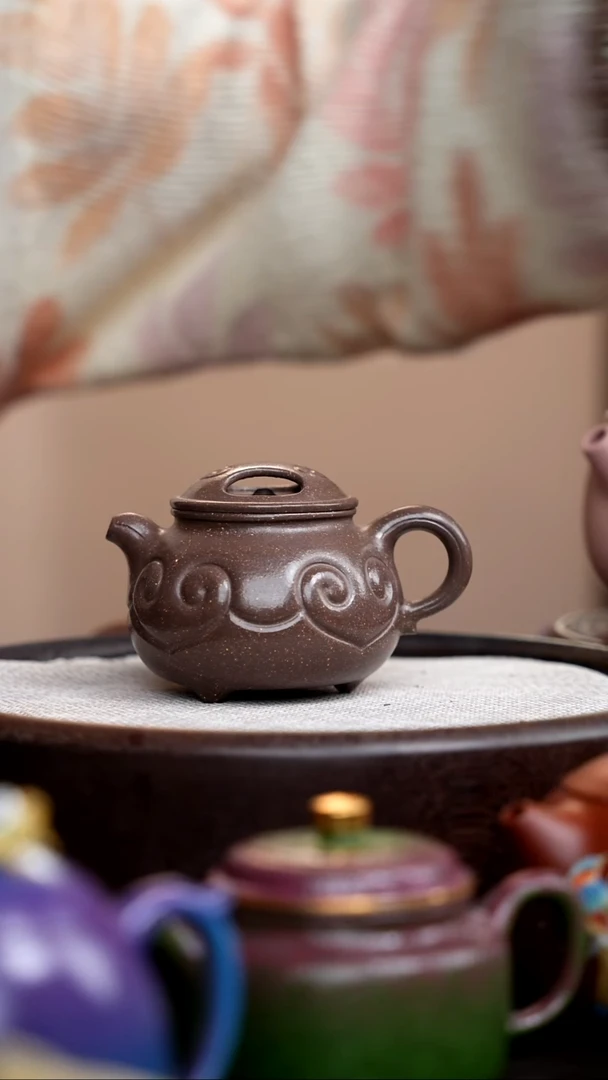 茶壶紫砂沙皮青牛盖如意 013