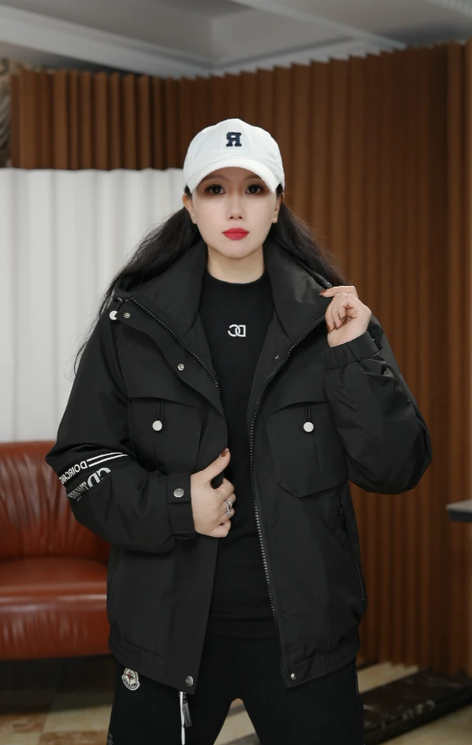 冬季时尚高品质百搭休闲保暖男士修身加厚鹅绒羽绒服连帽