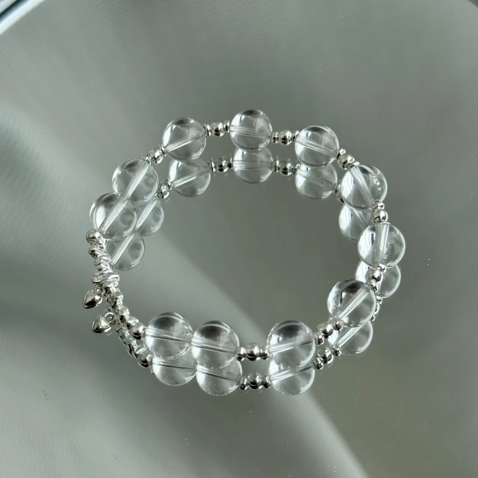 「爱丽丝」白水晶S925银天然水晶手串均有微瑕多样性发货 1144