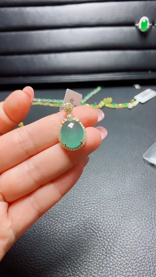 银S925镶嵌戒指翡翠天然翡翠A货s925银镶