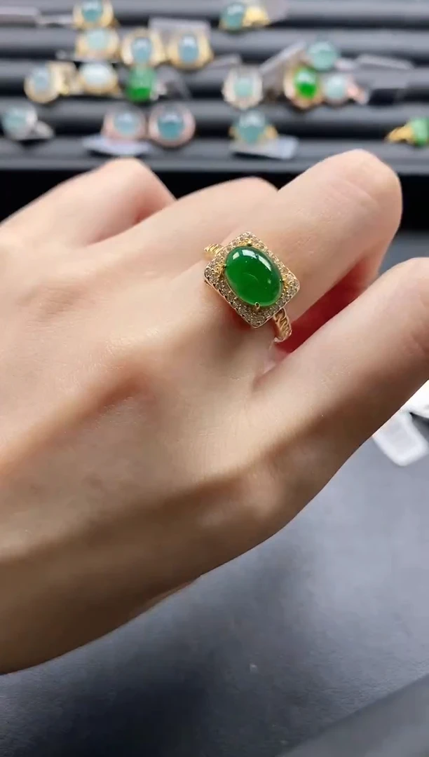 【闪购商品】翡翠戒指银S925镶嵌11111