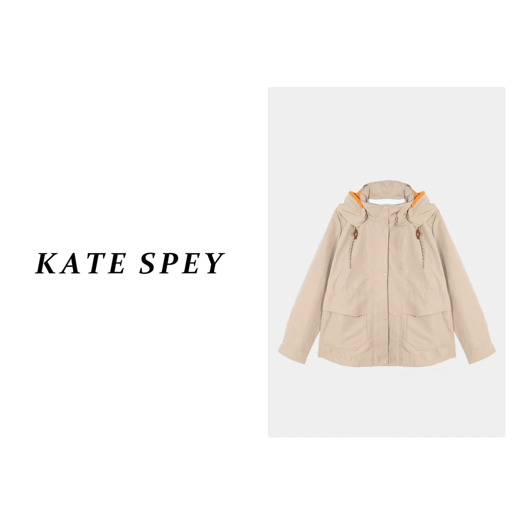凯特丝蓓214#24秋季新款连帽抽绳收腰休闲风衣夹克外套女1-1125