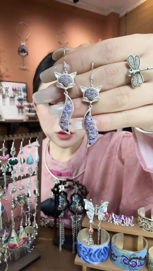 刺绣纯手工民族风耳环