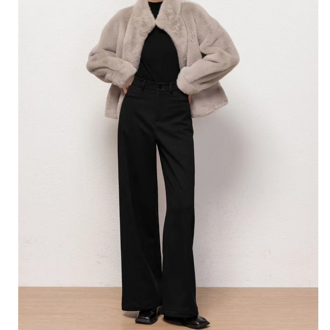 品质款加厚气质显瘦直筒裤