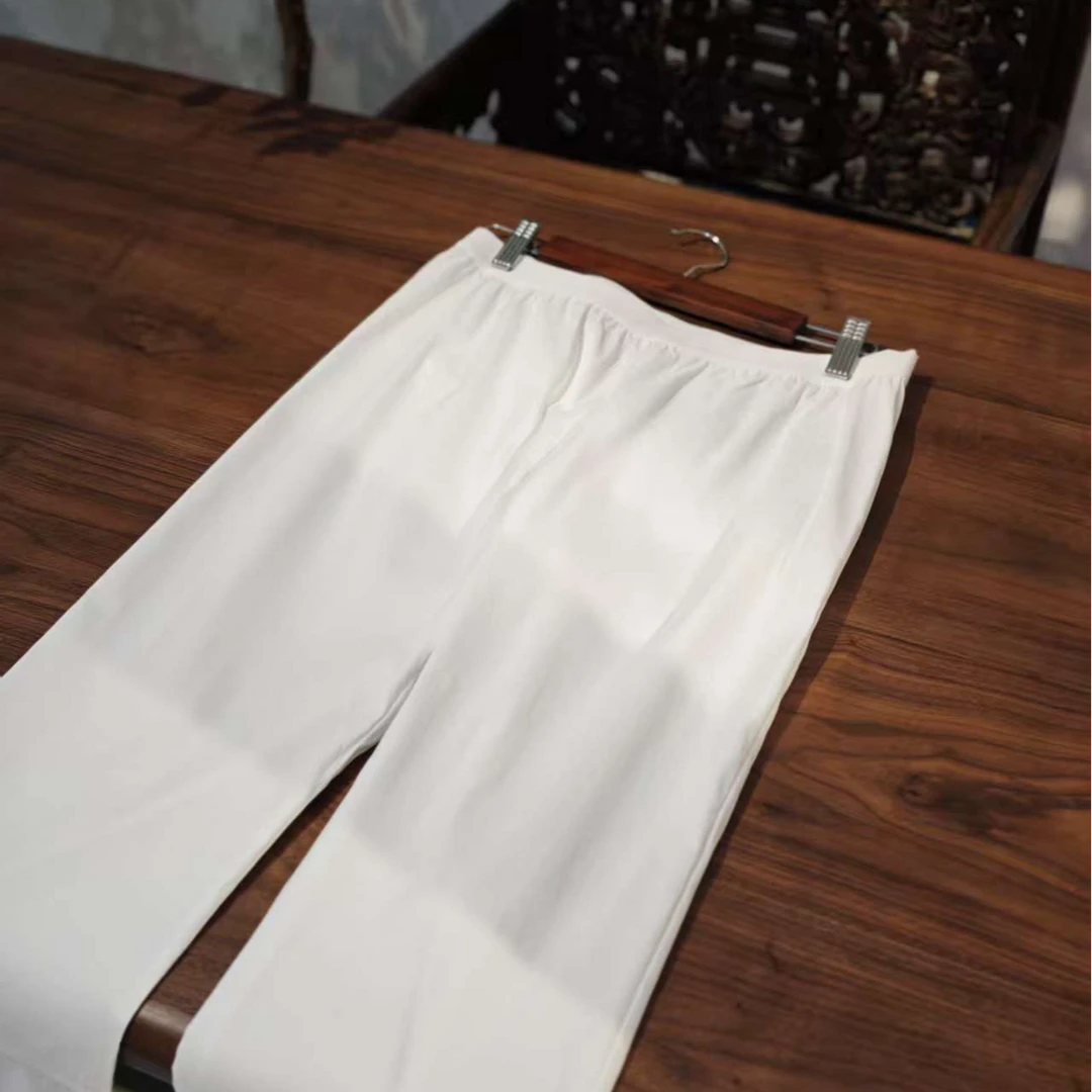 显瘦白色裤子 显瘦百搭休闲简约风纯色
