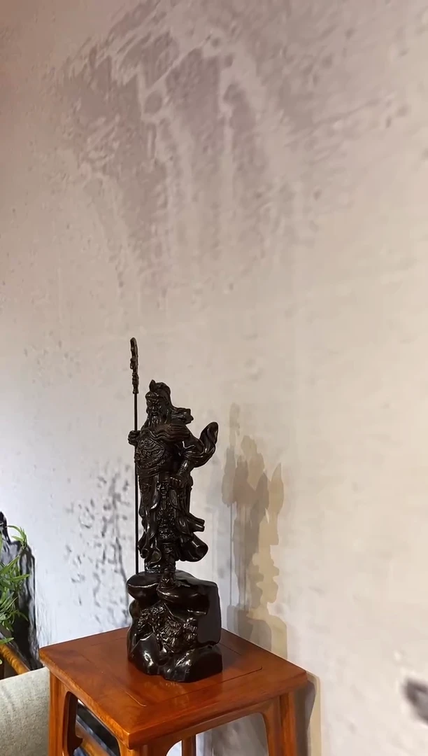 【闪购商品】红酸枝木类案台关公摆件