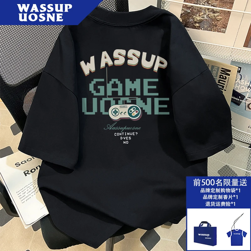 280克重磅纯棉黑色短袖T恤男款夏季潮牌休闲半袖上衣爆款2025新款