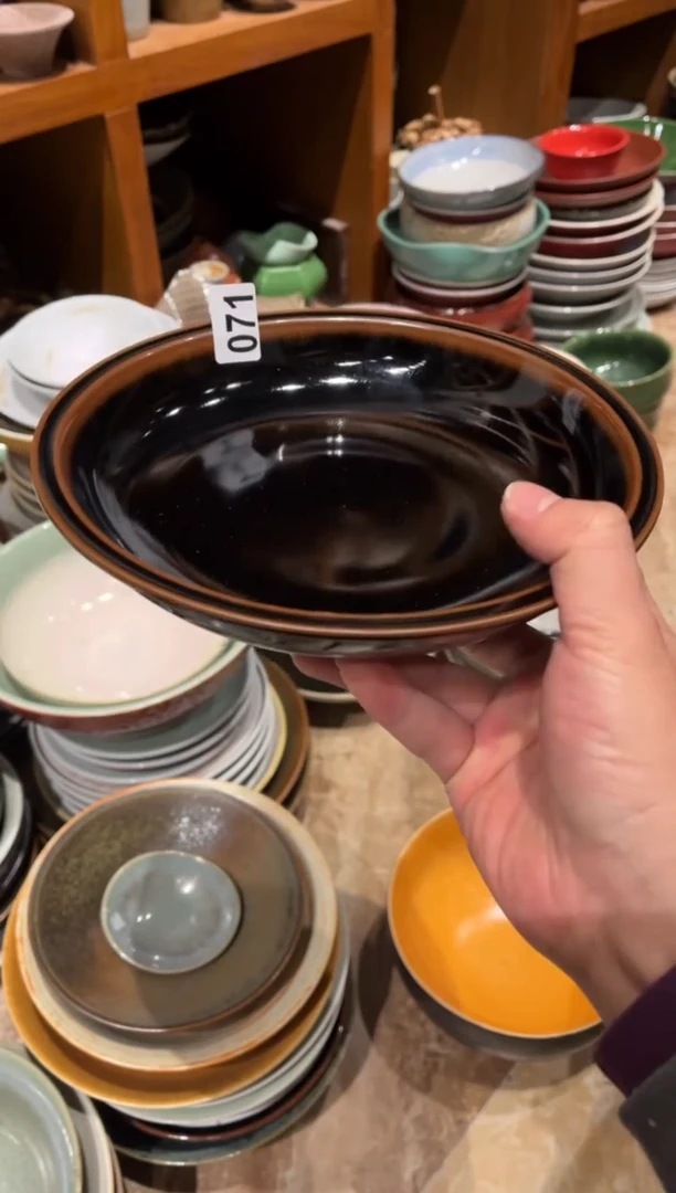 【闪购商品】瓷片71 天目平沿菜盘1个