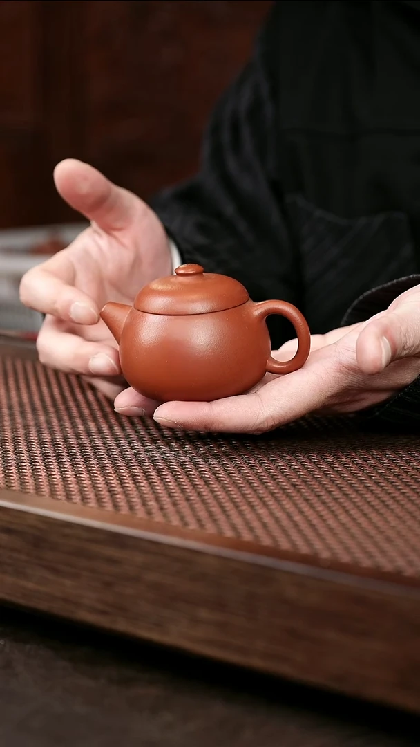 茶壶紫砂微瑕  朱泥文旦