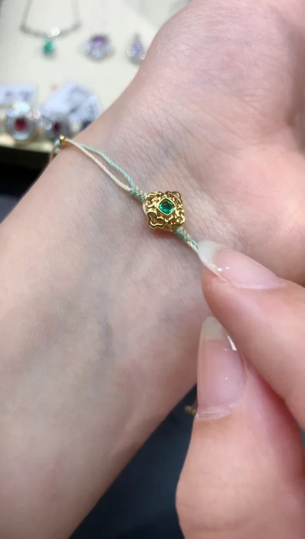 【闪购商品】祖母绿手链18K金镶嵌A353|880