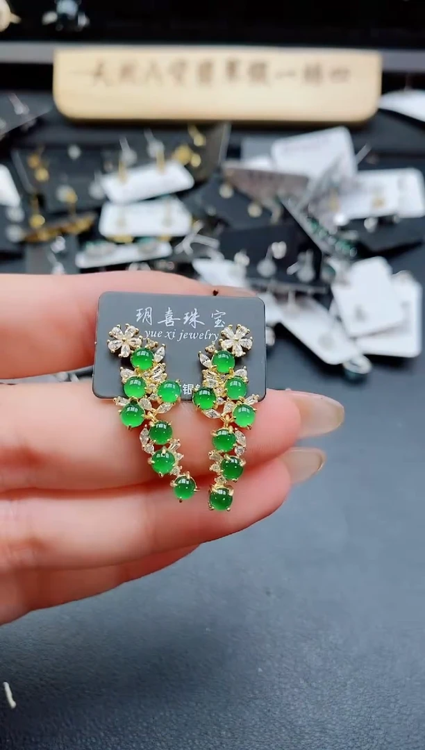 银S925镶嵌戒指翡翠1
