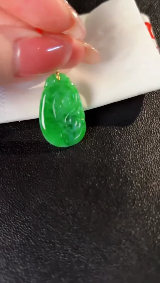 【闪购商品】翡翠颈饰18K金镶嵌缅料A货/支持复检/一件