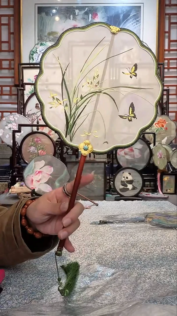 扇子纯手工苏绣团扇