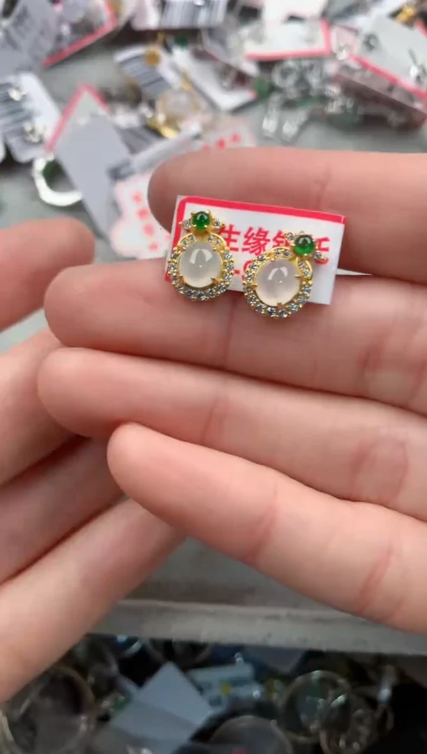 银S925镶嵌戒指翡翠888   8