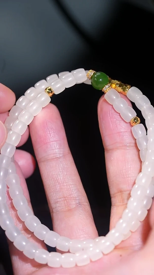 项链银S925镀金镶嵌和田玉23多样性发一