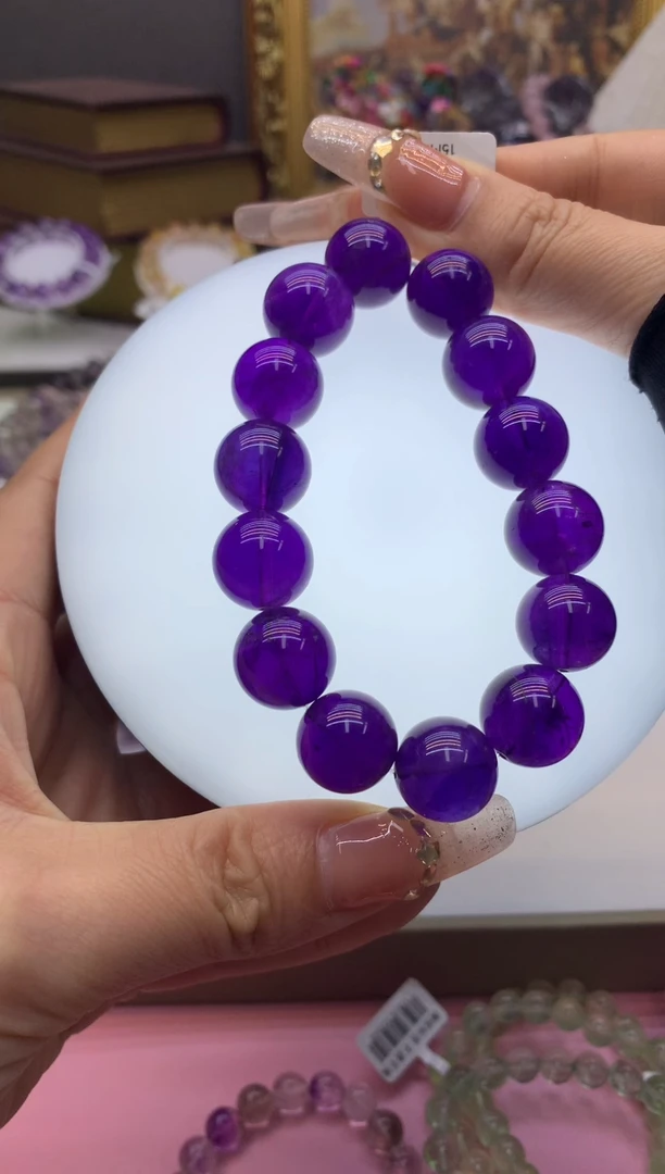 【闪购商品】水晶手串未镶嵌15+帝王紫乌拉圭紫水晶