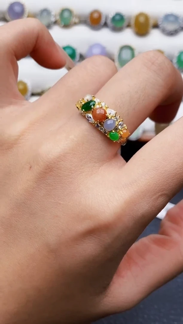 银S925镶嵌戒指翡翠5450