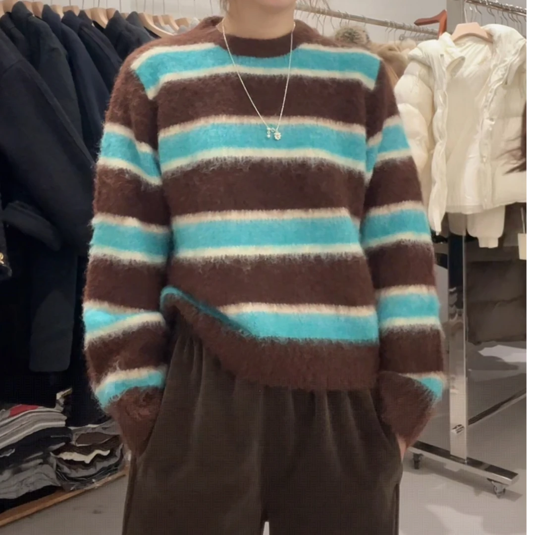【慧姐韩国正品】25冬新款M条纹毛衣17672646/N0退N0换