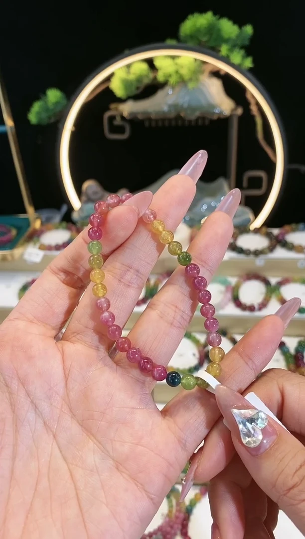 【闪购商品】碧玺手链未镶嵌   G2006素圈颜色微差