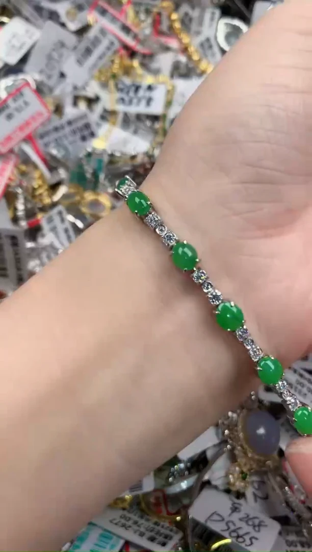 银S925镶嵌戒指翡翠131313----7