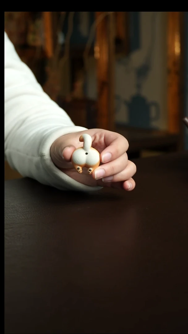 茶杯紫砂1号 狗屁屁香插 宜兴紫砂原矿作品