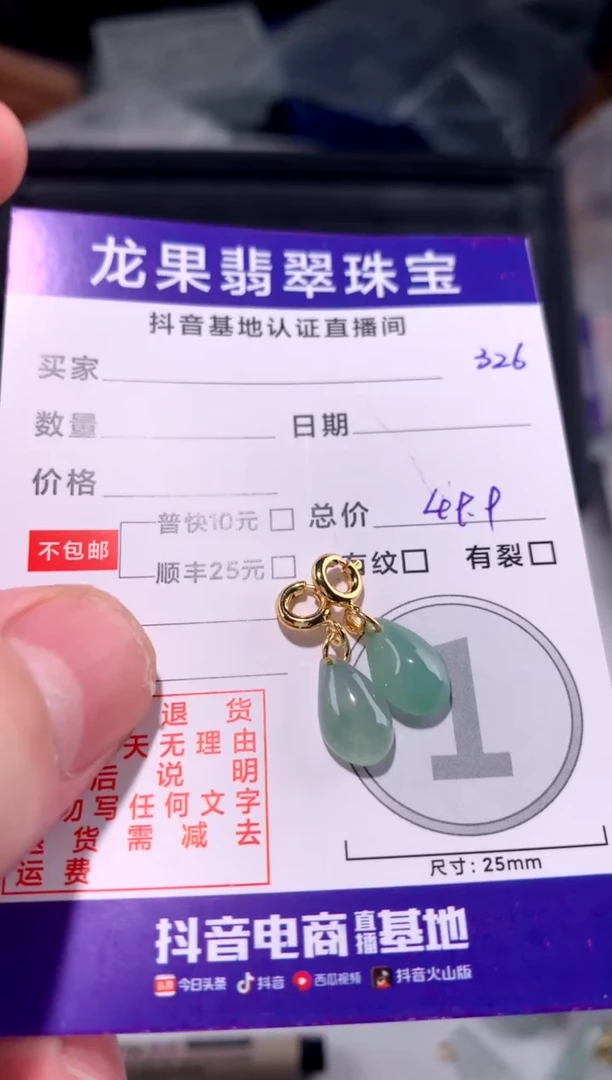 翡翠未镶嵌颈饰绿随形326