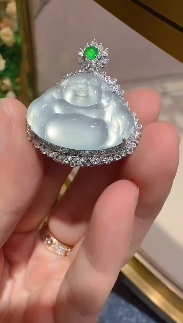 吊坠(不含链)18K金镶嵌翡翠红*