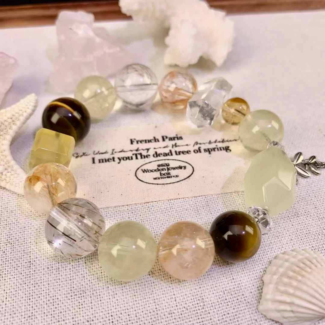 【日富一日】天然水晶虎眼黄水晶多宝手串招财纳福精致百搭