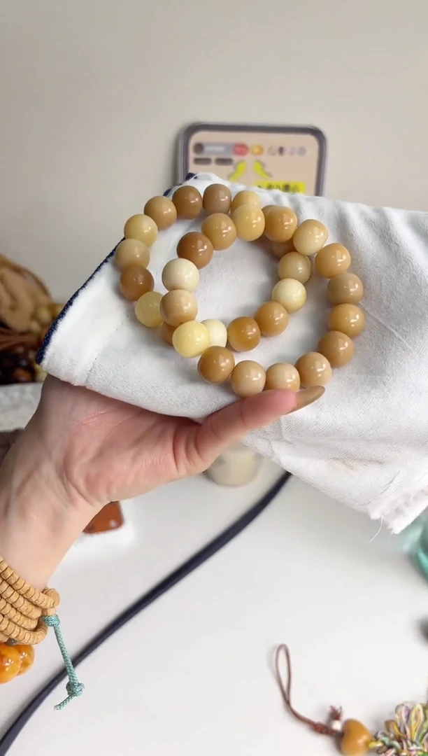 手串菩提根/象牙果沐f53紫美人干枯玫瑰干磨苹果13*15mm手串