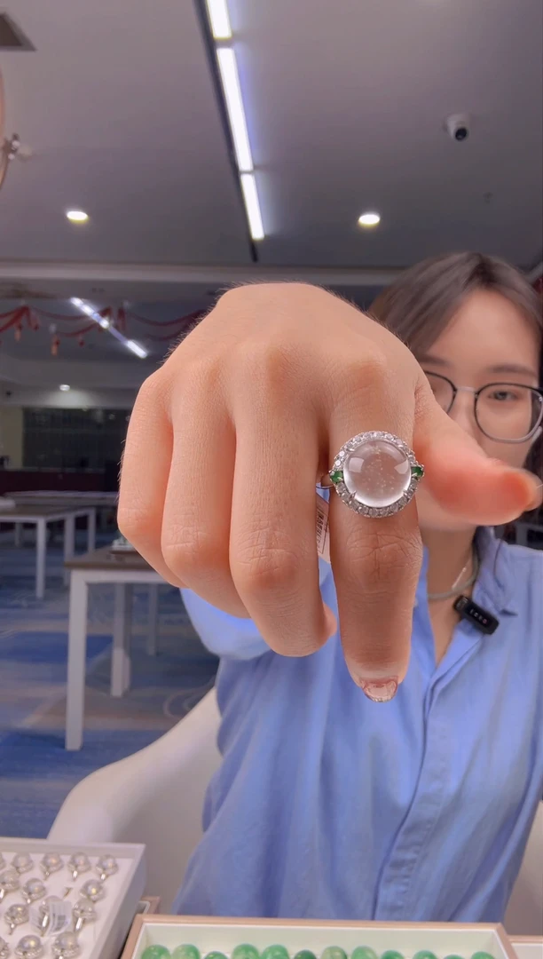 石英质玉未镶嵌吊坠(赠链)大蛋面戒指925