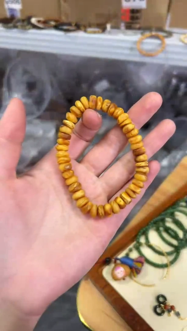 【闪购商品】蜜蜡手链未镶嵌回流老蜜蜡饼子手串[1369]