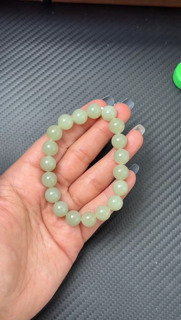 未镶嵌手串和田玉且末微色差近矿卡10Mh