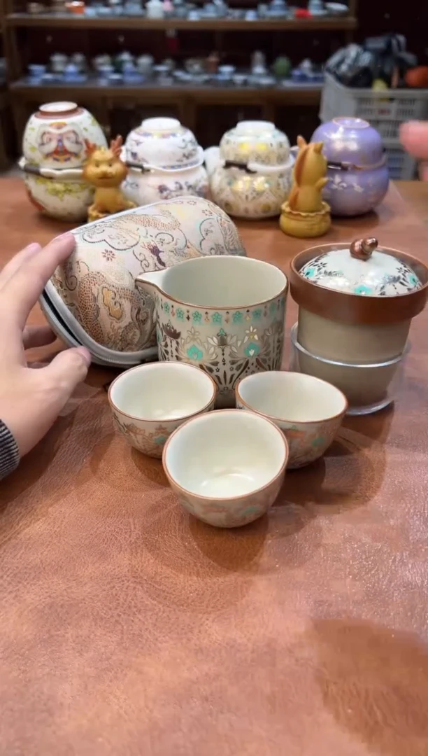 真的很便宜会开片的旅行茶具