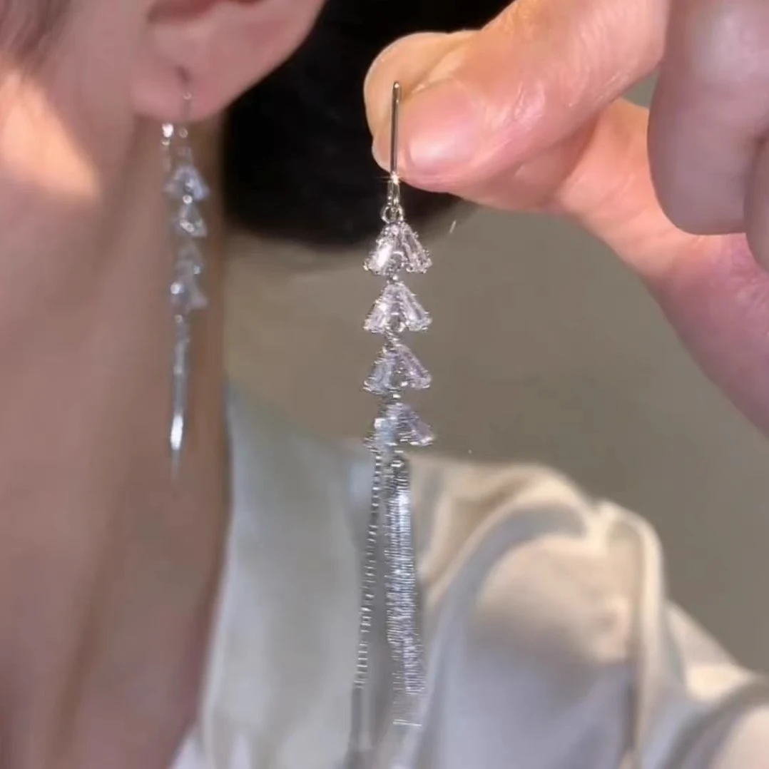 铜合金耳饰 麦穗气质时尚简约精致仙气法式超仙个性长款耳钉1181