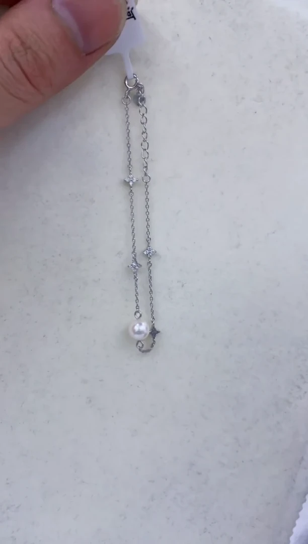 银S925镶嵌手链海水珍珠