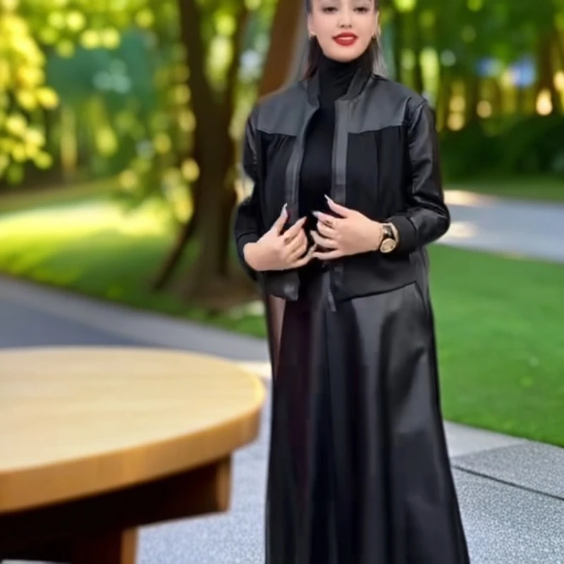 9808款春季秋季拉链短款薄款宽松型皮衣外套女士秋冬