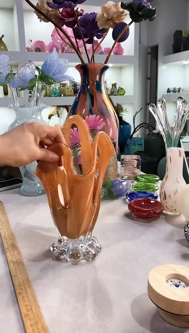 慕忆家手作琉璃花瓶微瑕