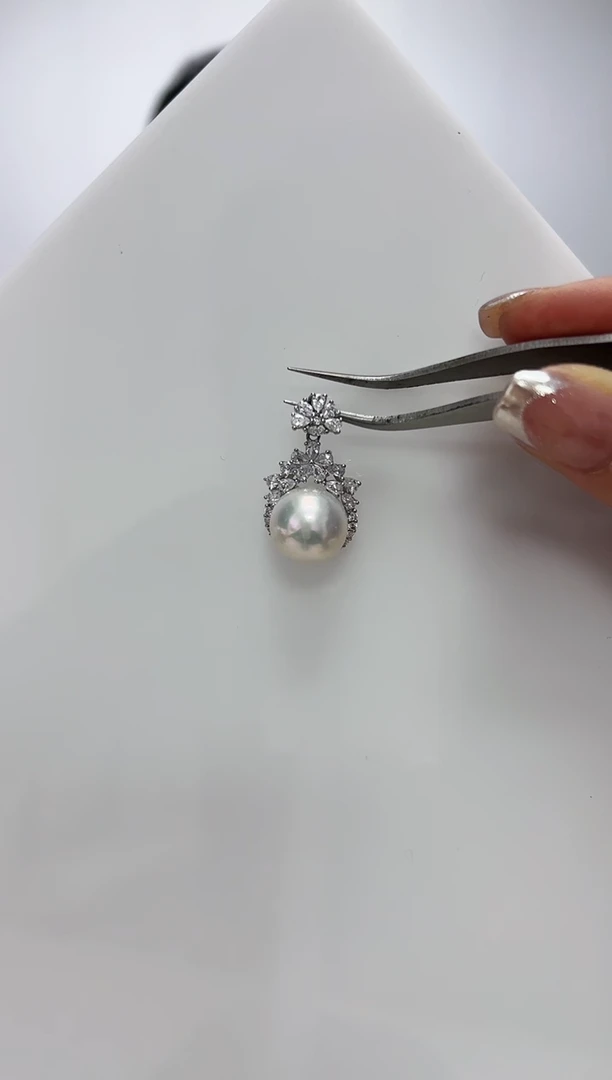 【闪购商品】淡水珍珠DA银S925镶嵌吊坠 12 B630