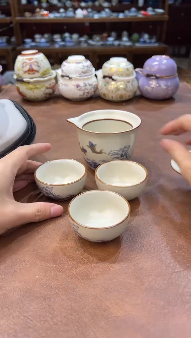 真的很便宜超好看会开片的旅行茶具